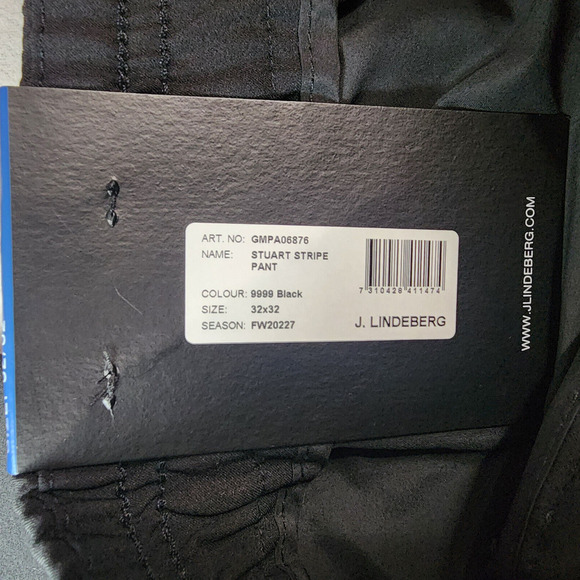 J. Lindeberg Stuart Men's Side Stripe Golf Pant GMPA06876 Black NEW‎ Sz 32 X 32 - Picture 5 of 6